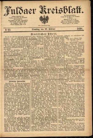 Ausgabe vom Dienstag, den 22. Februar 1898.