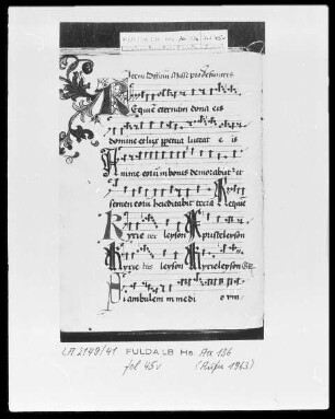 Liturgische Sammelhandschrift — Initiale R, Folio 45 verso