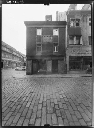 Meißen-Altstadt, Fleischergasse 11. Wohnhaus mit Laden (16. Jh., Umbau 20. Jh.). Straßenfront