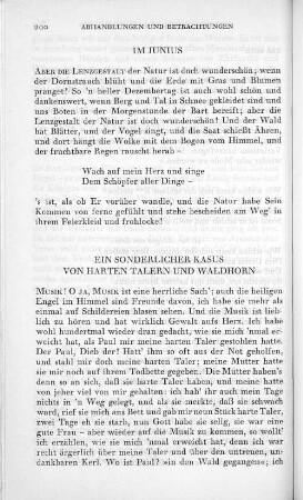 Ein sonderlicher Kasus von harten Talern und Waldhorn