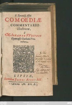 P. Terentii Afri Comoediae Commentario illustratae