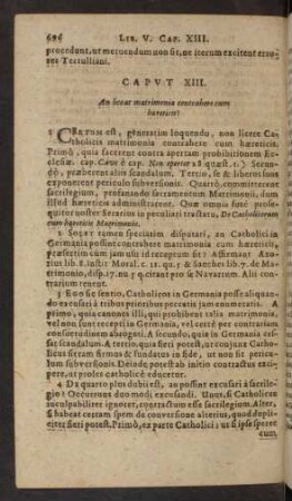 Caput XIII. An liceat matrimonia contrahere cum haereticis?