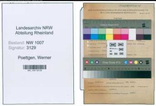Entnazifizierung Werner Poettgen , geb. 11.02.1915 (Kaufm.Angestellter)