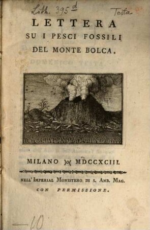 Lettera Su I Pesci Fossili Del Monte Bolca