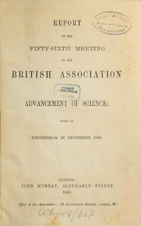 Report of the ... meeting. 56. 1886 (1887)