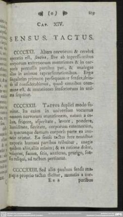 Cap. XIV. Sensus. Tactus