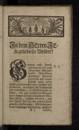 In dem Herren Jesu geliebteste Brüder!