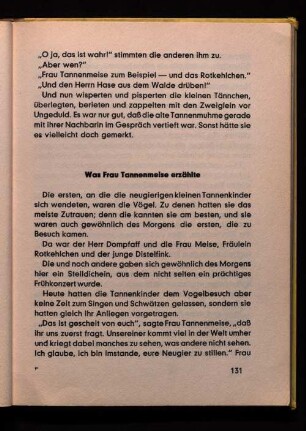 Was Frau Tannenmeise erzählte