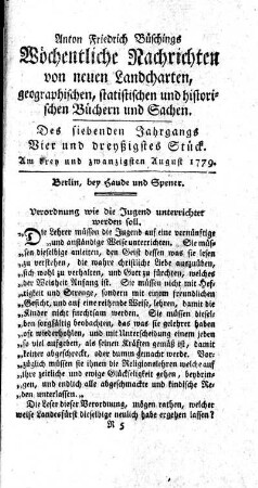 Vier und dreyßigstes Stück