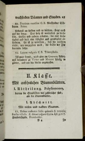 II. Klasse. Mit ansehnlichen Blumenblättern