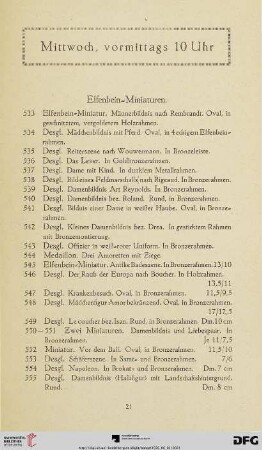 Mittwoch, vormittags 10 Uhr (Nr. 533 - 748)