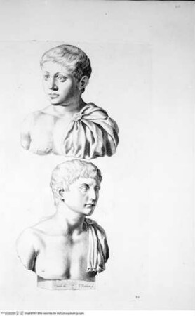 Galleria Giustiniana del marchese Vincenzo Giustiniani. 2 Bände., 2. Band, Tafel 28: Incognito giovine con clamide (nach der Antike)
