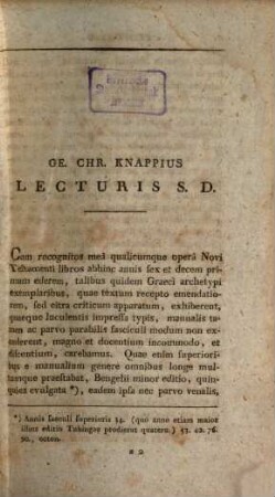 Hē kainē diathēkē : Novum Testamentum Graece, 1. Complectens quatuor Evangelia