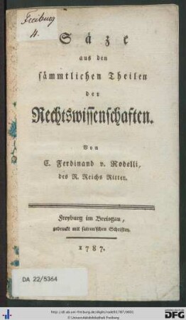 Säze aus den sämmtlichen Theilen der Rechtswissenschaften