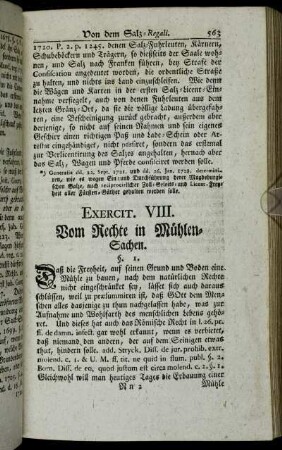 Exercit. VIII. Vom Rechte in Mühlen-Sachen.