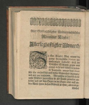 [Klage-Schrifft/ An Seine Käyserliche Majestät...]