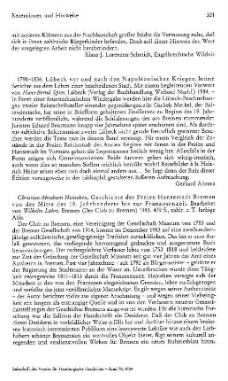 1989 - 1836, Lübeck vor und nach den Napoléonischen Kriegen, intime Berichte aus dem Leben einer bescheidenen Stadt, mit einem begleitenden Vorwort von Hans-Bernd Spies : Lübeck, Weiland, 1984
