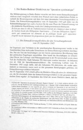 1. Die Baden-Badener Direktiven zur "épuration systématique"
