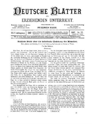 Schillers Briefe über die ästhetische Erziehung des Menschen : (Fortsetzung)