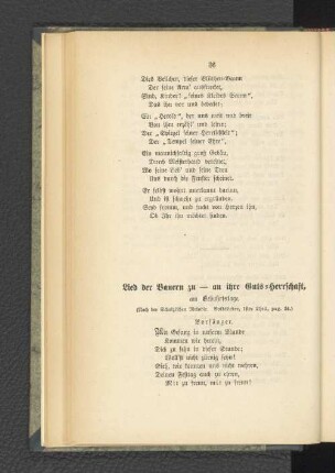 Lied der Bauern zu _ an ihre Guts-Herrschaft.