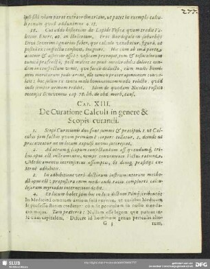 Cap. XIII. De Curatione Calculi in genere & Scopis curandi
