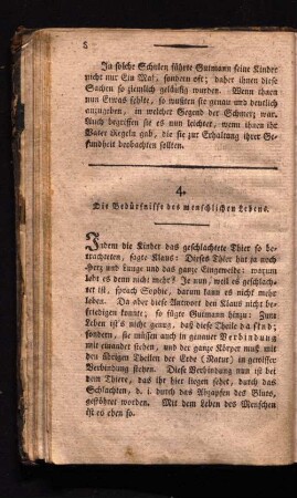 4. Die Bedürfnisse des menschlichen Lebens.