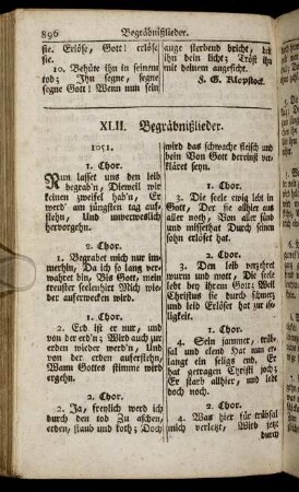 XLII. Begräbnißlieder. - XLV. Vom ewigen Leben.