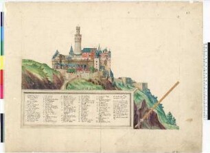 Aufriß des Schlosses Rheinfels (aufklappbar) [23]