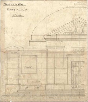 Hildebrand, Adolf von; Kiel; Mausoleum für die Familie Götz Martius - Vorderseite (Ansicht)