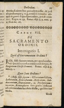 95-101, Caput VII. De Sacramento Ordinis.