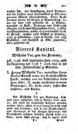 Viertes Kapitul. Wilhelm Vte, gen. der Fromme