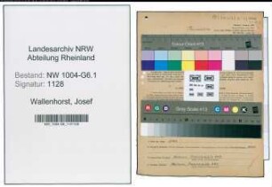 Entnazifizierung Josef Wallenhorst , geb. 03.08.1893 (Verm.Techniker)
