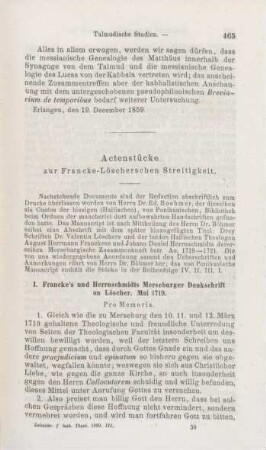 465-476 Actenstücke zur Francke-Löscherschen Streitigkeit