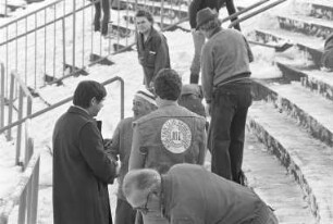Vorbereitungen für das Heimspiel des KSC gegen Borussia Mönchengladbach im Wildparkstadion