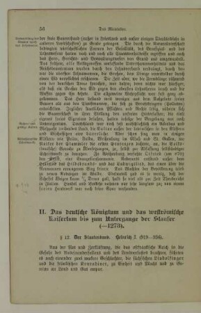II. Das deutsche Königtum und das weströmische Kaisertum bis zum Untergange der Staufer (-1273)