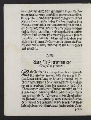 XIII. Was für Zucker inn die Composita zunemen.
