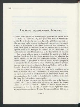 Cubismo, expresionismo, futurismo