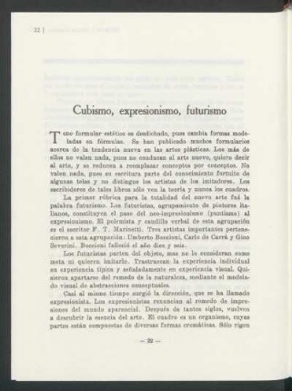 Cubismo, expresionismo, futurismo