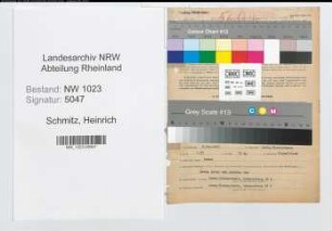Entnazifizierung Heinrich Schmitz , geb. 09.12.1911 (Laborant)