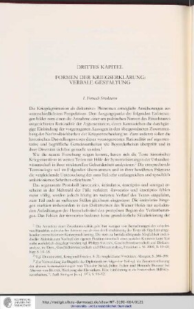 Drittes Kapitel - Formen der Kriegserklärung: Verbale Gestaltung