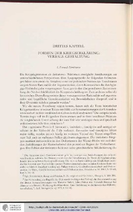 Drittes Kapitel - Formen der Kriegserklärung: Verbale Gestaltung