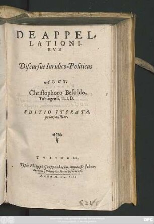 De Appellationibus Discursus Iuridico-Politicus