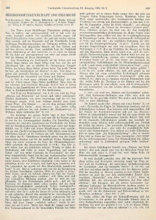629-631 [Rezension] Sundermeier, Theo, Mission, Bekenntnis und Kirche