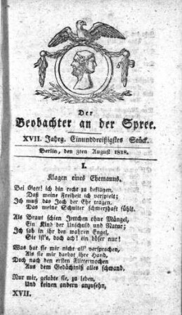 31. Stueck, 3. August 1818