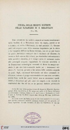 43.1915: Notizia sulle recenti scoperte nelle catacombe di S. Sebastiano