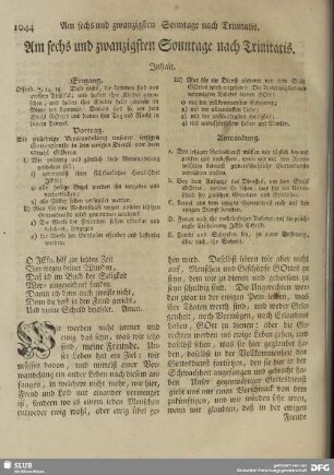 Am sechs und zwanzigsten Sonntage nach Trinitatis