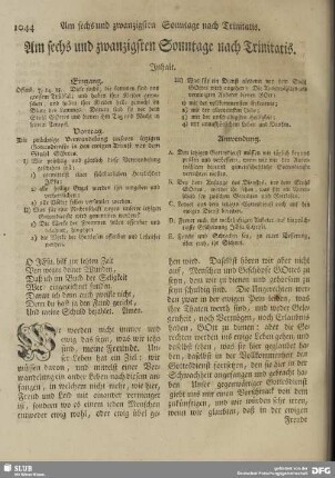 Am sechs und zwanzigsten Sonntage nach Trinitatis