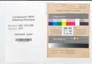 Entnazifizierung Josef Hanhardt , geb. 09.07.1892 (Tischler)