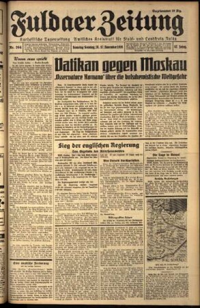 Erste Ausgabe vom Samstag, den 16. November 1935.