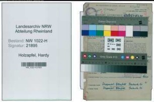 Entnazifizierung Hardy Holzapfel , geb. 14.06.1888 (Kapellmeister)